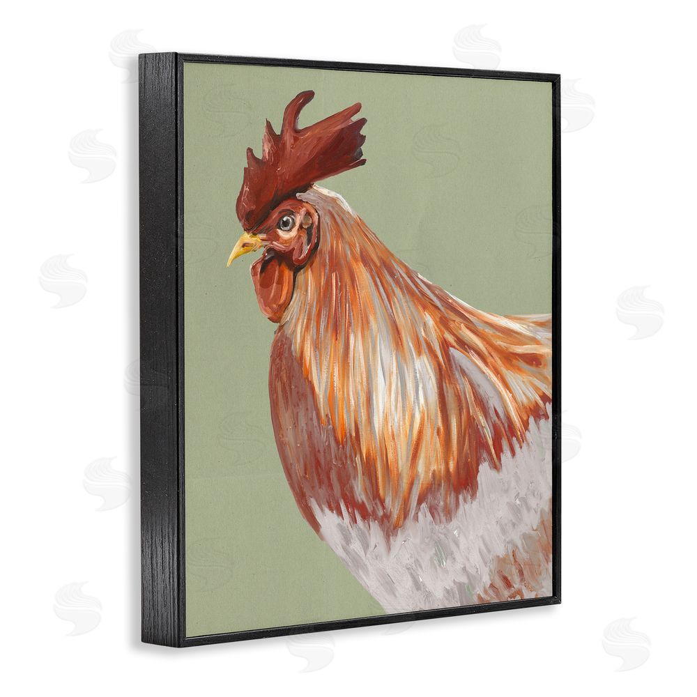 Sundance Graphics Gallant Rooster Portrait Black Framed Giclee Wall Art Print