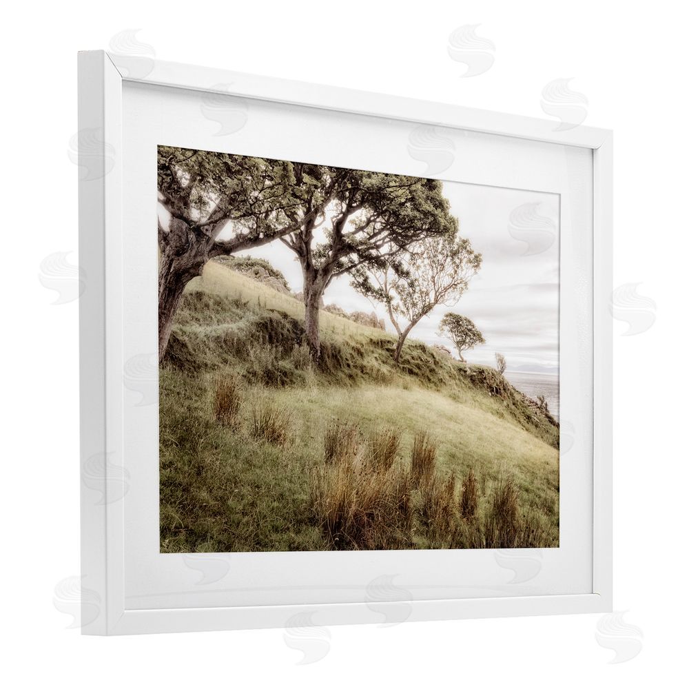 Sundance Graphics Irish Hillside Landscape White Framed Print Under Glass Wall Art