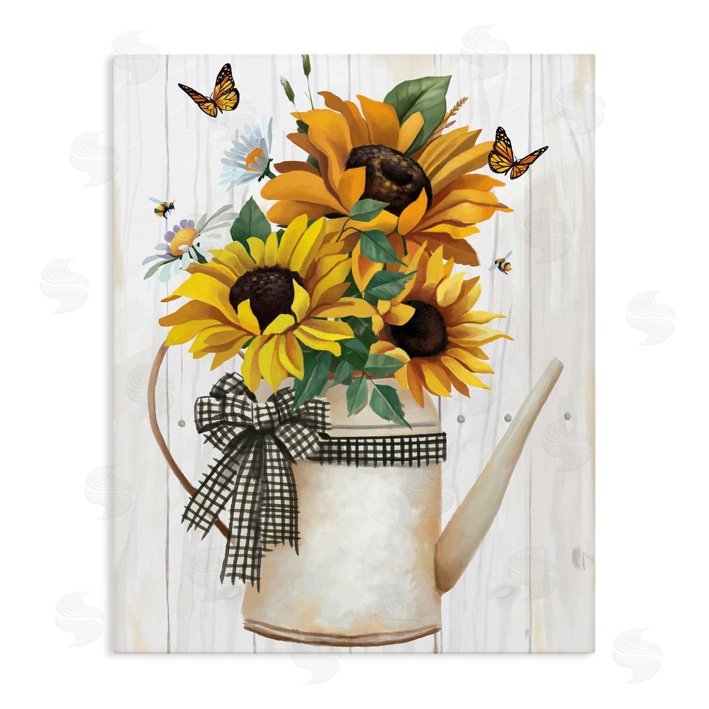 Sundance Graphics Sunflower Trio in Watering Can Canvas Wall Art Print