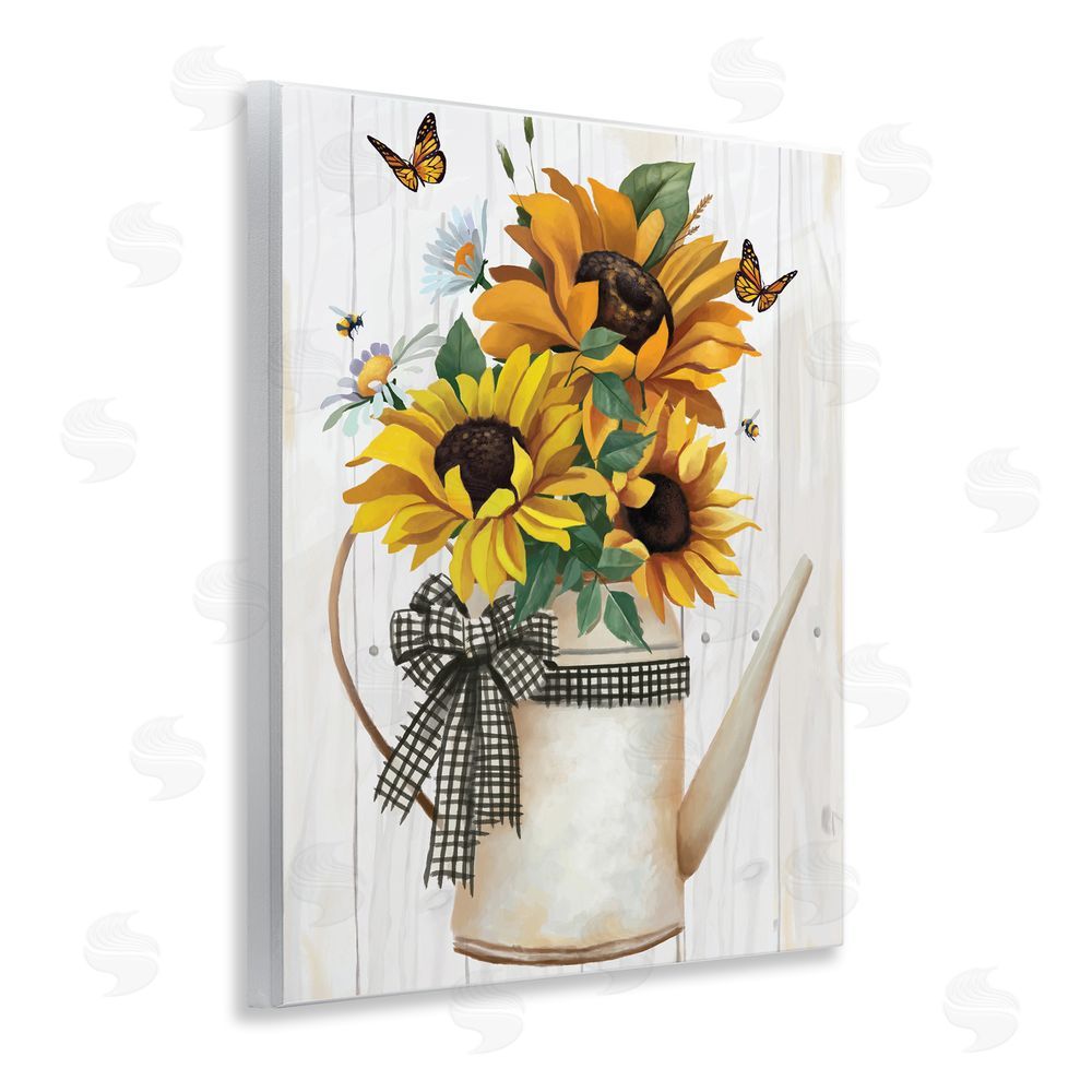 Sundance Graphics Sunflower Trio in Watering Can Wall Plaque Printed Art