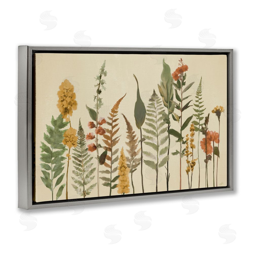 Sundance Graphics Fall Toned Botanics Gray Floating Frame Canvas Wall Art Print