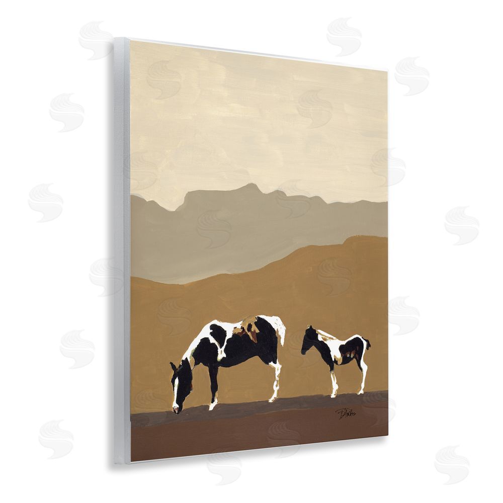 Sundance Graphics Modern Mountains Horses Wall Plaque Printed Art