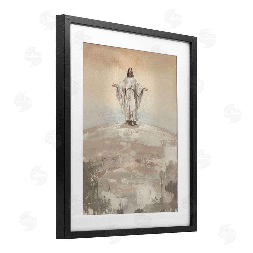 Sundance Graphics Jesus on Hill Black Framed Print Under Glass Wall Art