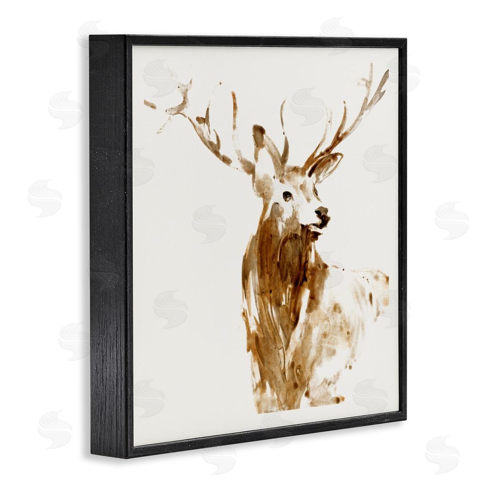 Sundance Graphics Deer Portrait Head Shot Black Framed Giclee Wall Art Print