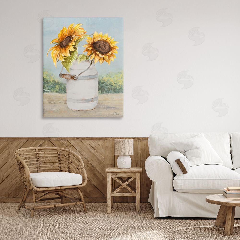 Sundance Graphics Sunflower Pitcher in Country Canvas Wall Art Print in Room
