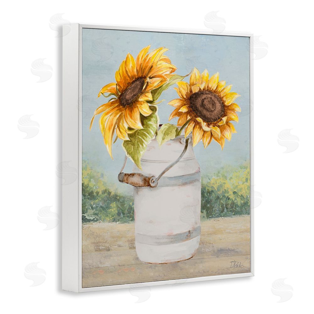 Sundance Graphics Sunflower Pitcher in Country White Framed Giclee Wall Art Print