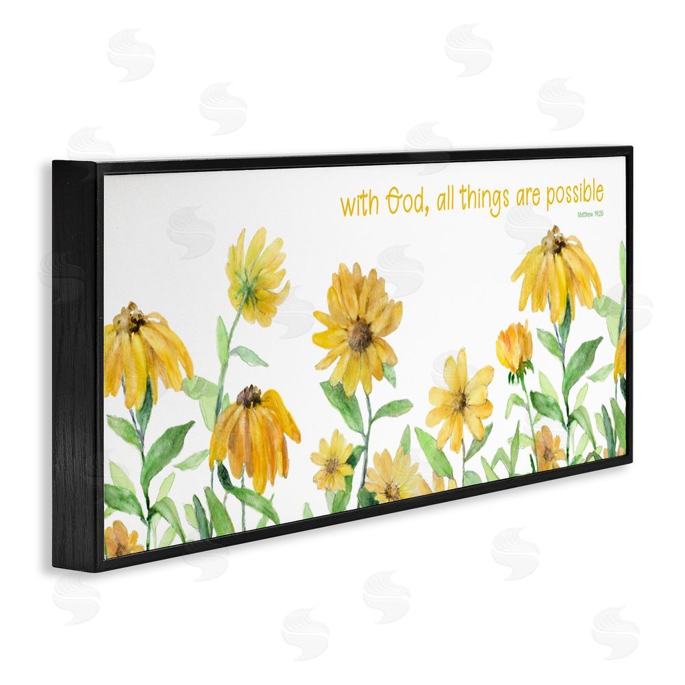 Sundance Graphics With God Proverb & Daisies Black Framed Giclee Wall Art Print
