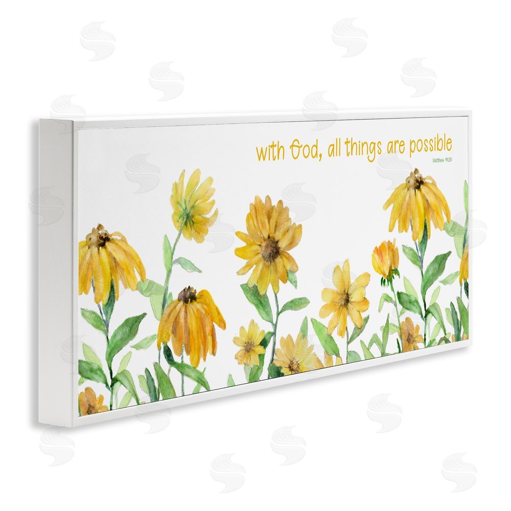 Sundance Graphics With God Proverb & Daisies White Framed Giclee Wall Art Print