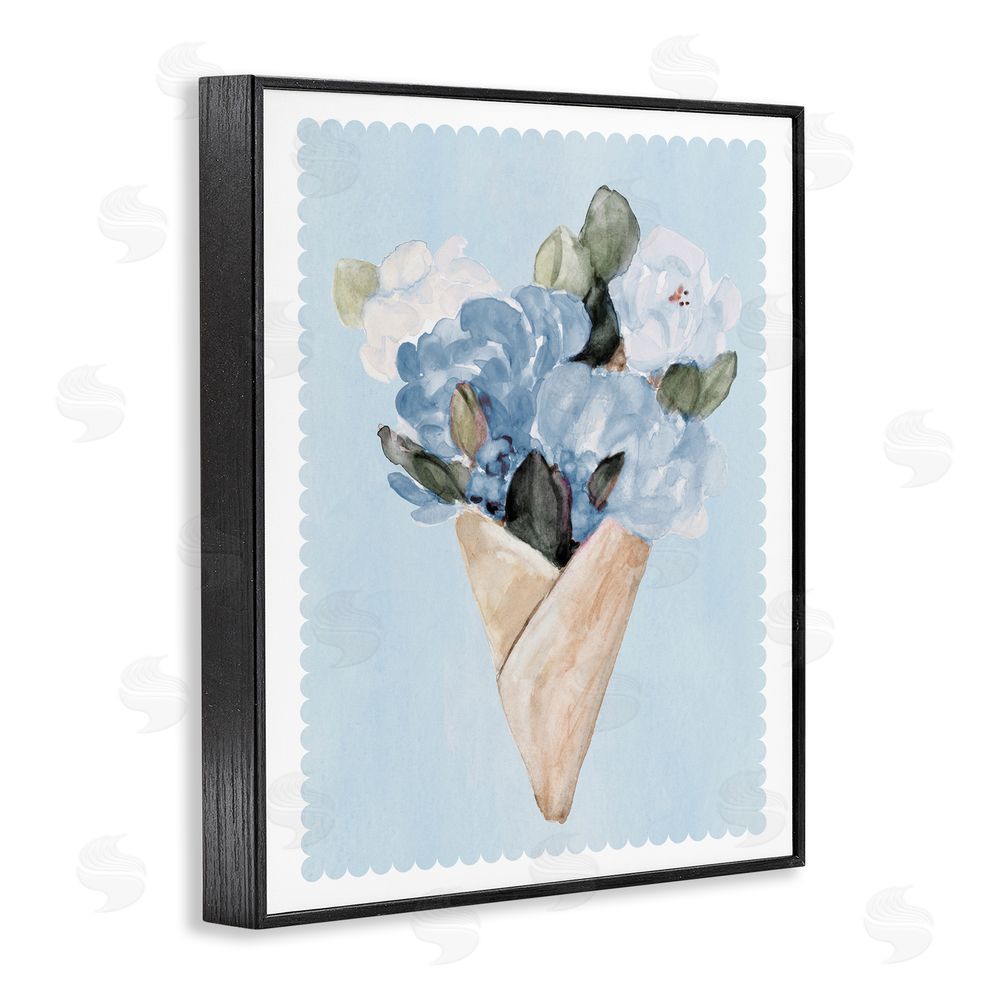 Sundance Graphics Blue Gift Bouquet Black Framed Giclee Wall Art Print