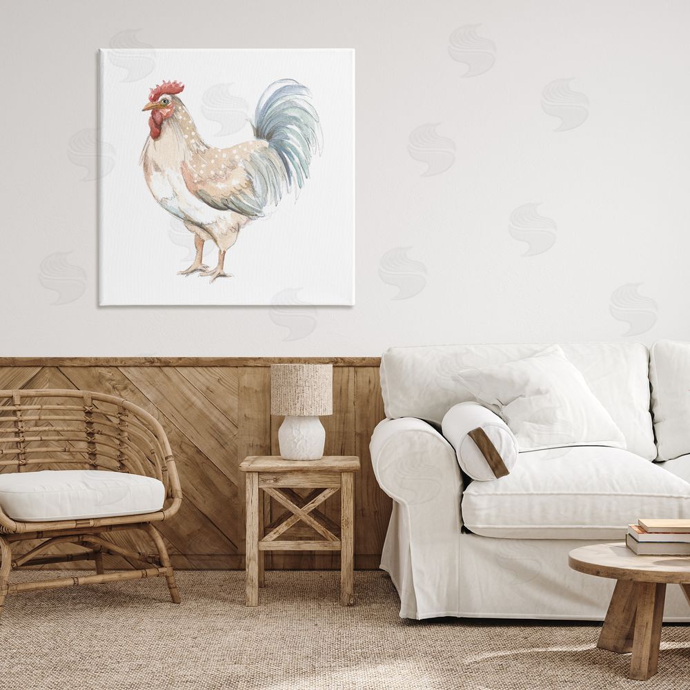 Sundance Graphics Watercolor Rooster Sketch Canvas Wall Art Print in Room