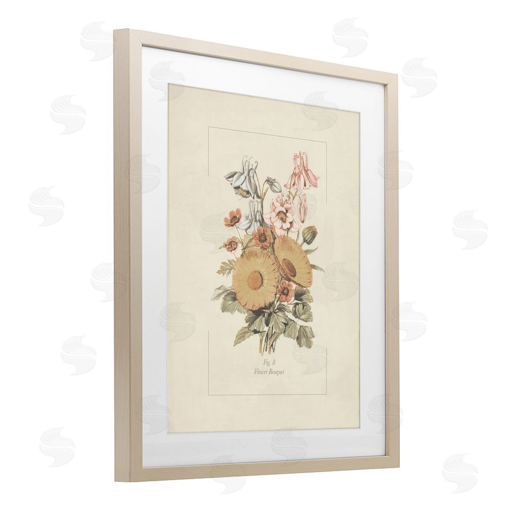 Sundance Graphics Flower Bouquet Vintage Garden Birch Framed Print Under Glass Wall Art
