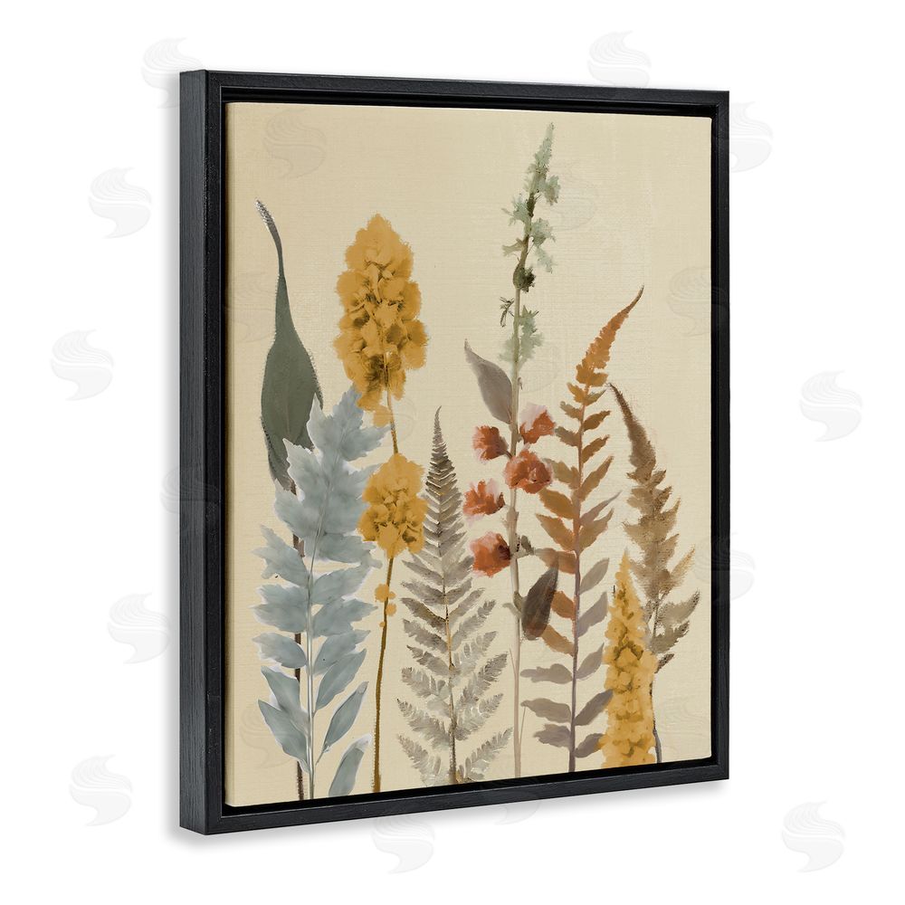 Elizabeth Medley Autumnal Wild Plants Black Floating Frame Canvas Wall Art Print