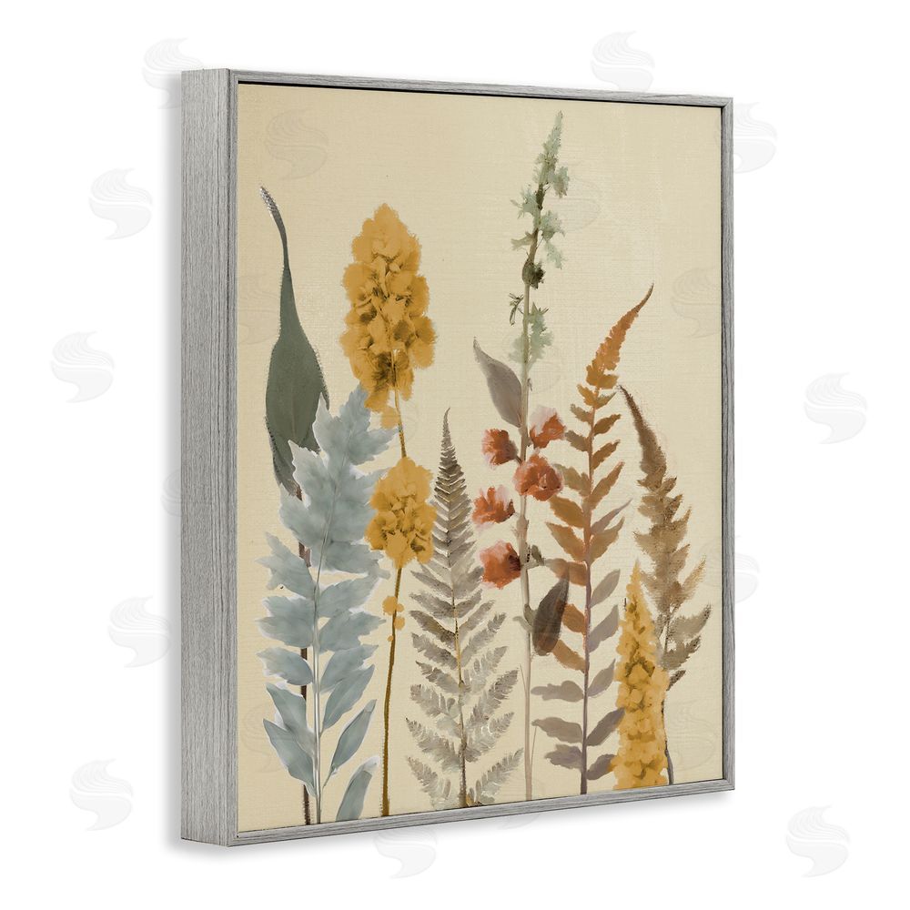 Elizabeth Medley Autumnal Wild Plants Gray Framed Giclee Wall Art Print