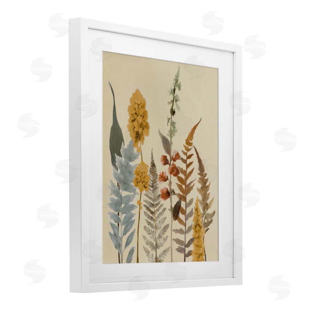 Elizabeth Medley Autumnal Wild Plants White Framed Print Under Glass with Mat Wall Art