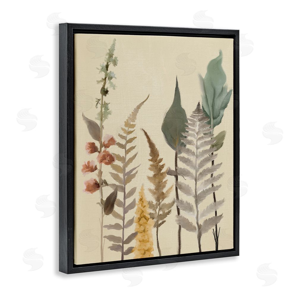 Sundance Graphics Fall Botanicals Forest Ferns Black Floating Frame Canvas Wall Art Print