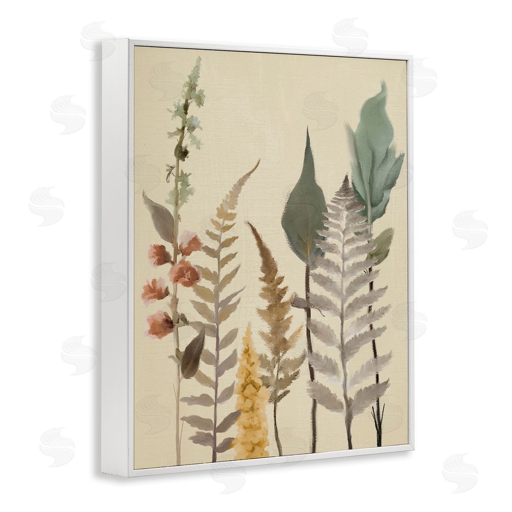 Sundance Graphics Fall Botanicals Forest Ferns White Framed Giclee Wall Art Print