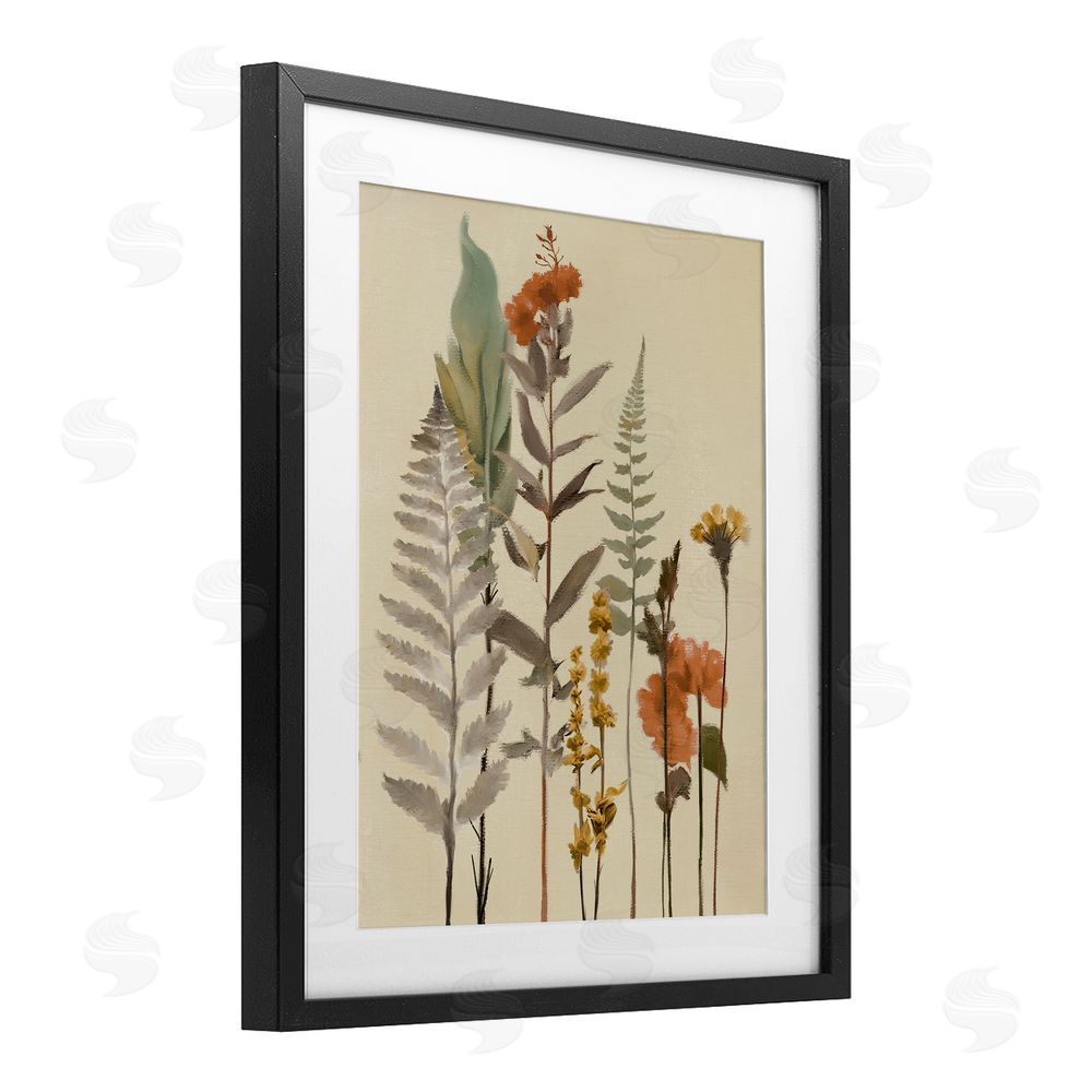 Sundance Graphics Fall Botanicals and Ferns Black Framed Print Under Glass Wall Art