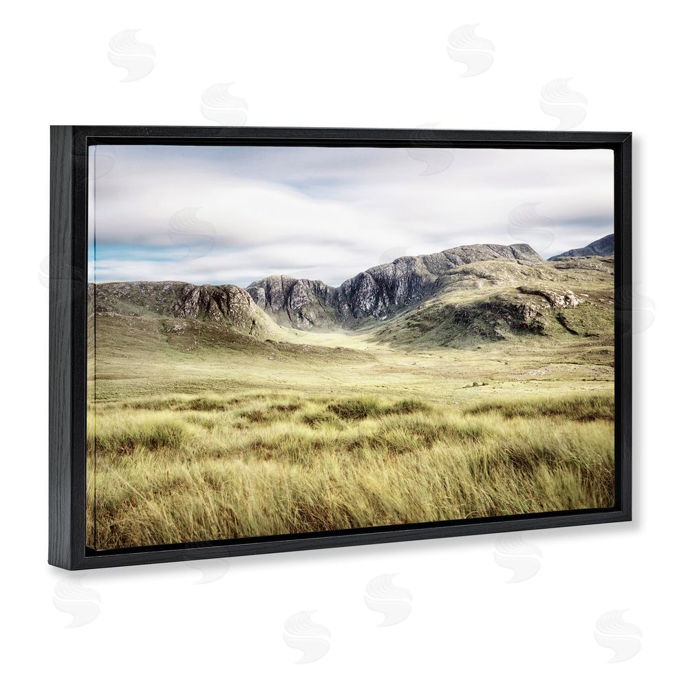 Sundance Graphics Irish Countryside Hills Black Floating Frame Canvas Wall Art Print