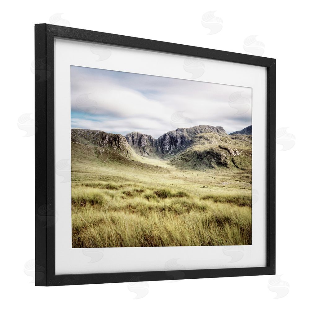 Sundance Graphics Irish Countryside Hills Black Framed Print Under Glass Wall Art