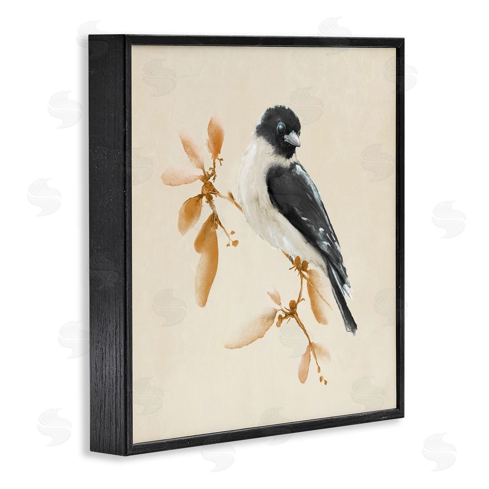 Sundance Graphics Subtle Watercolor Chickadee Black Framed Giclee Wall Art Print
