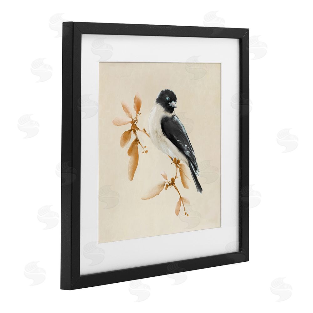 Sundance Graphics Subtle Watercolor Chickadee Black Framed Print Under Glass Wall Art