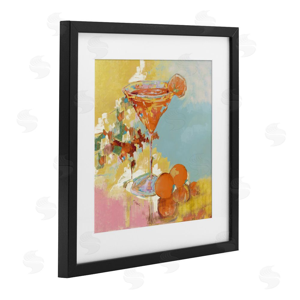 Sundance Graphics Summer Citrus Martini Black Framed Print Under Glass Wall Art