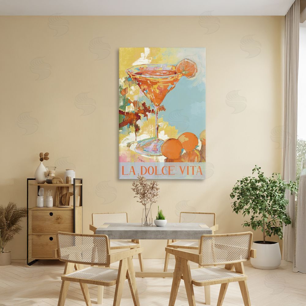Sundance Graphics La Dolce Vita Citrus Cocktail Canvas Wall Art Print in Room