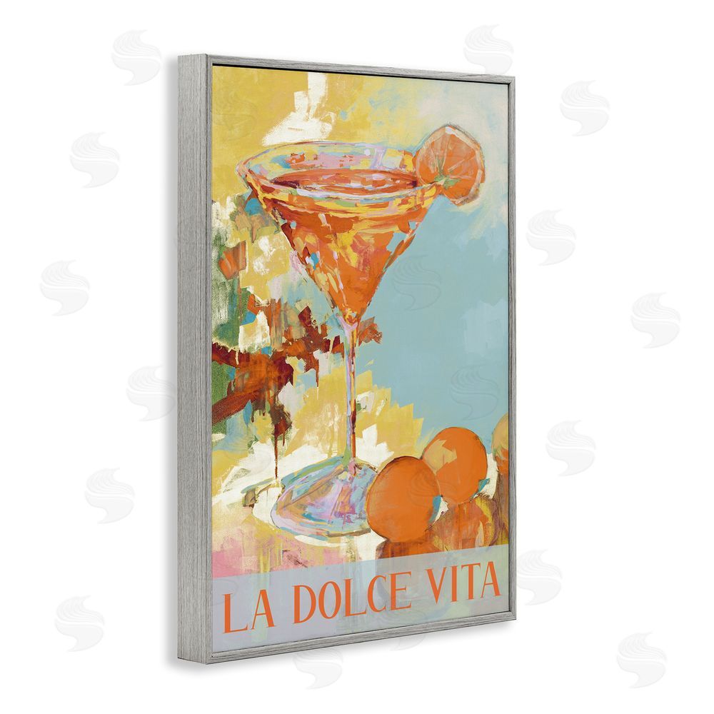 Sundance Graphics La Dolce Vita Citrus Cocktail Gray Framed Giclee Wall Art Print