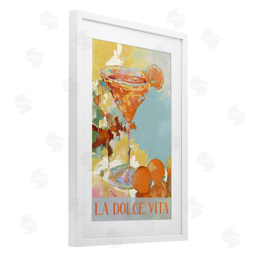 Sundance Graphics La Dolce Vita Citrus Cocktail White Framed Print Under Glass Wall Art