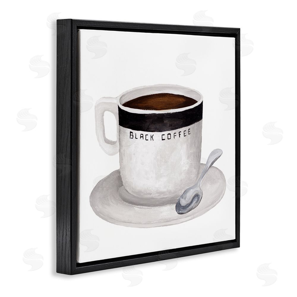 Sundance Graphics Black Coffee Mug Black Floating Frame Canvas Wall Art Print
