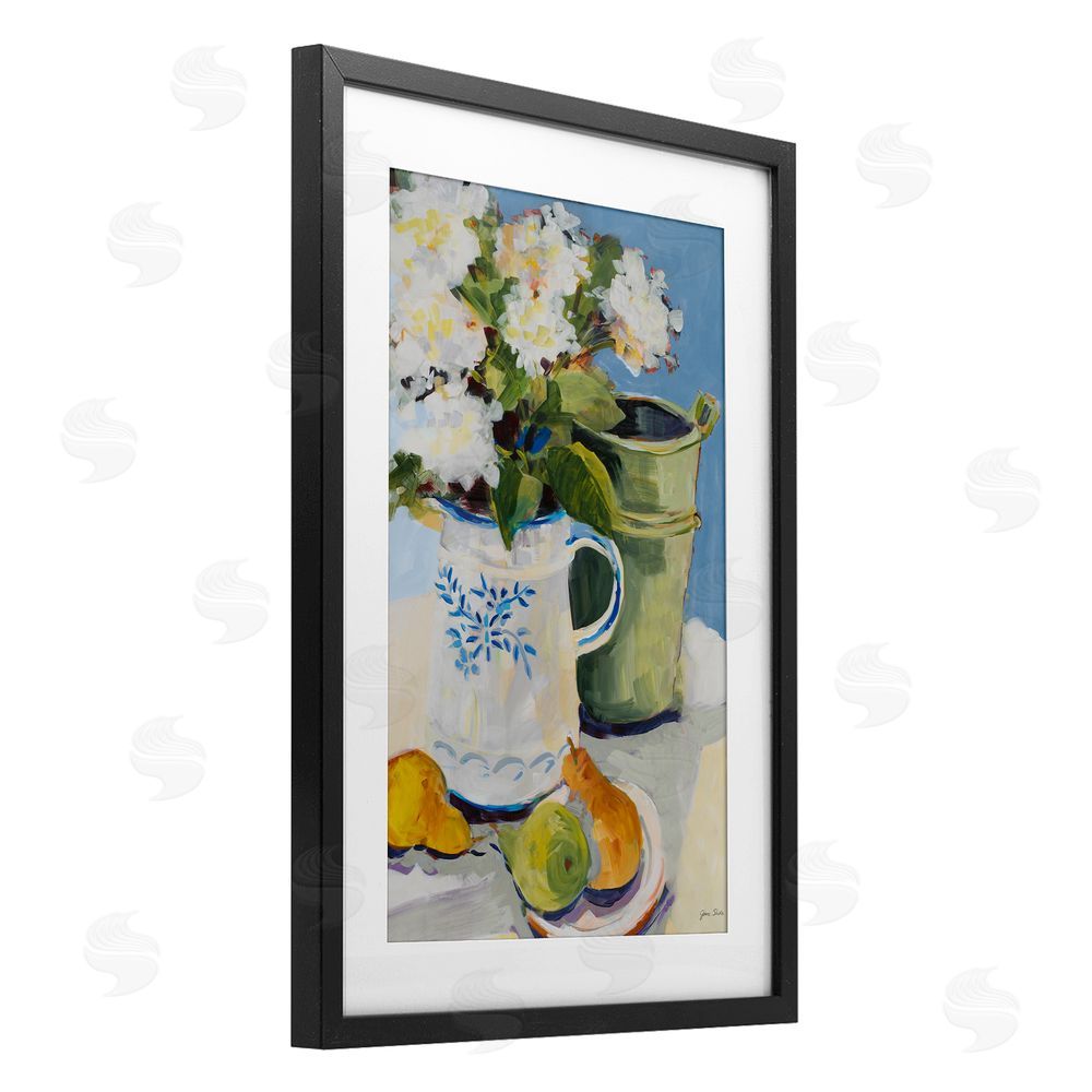 Sundance Graphics Pitcher of Flowers Still Life Black Framed Print Under Glass Wall Art