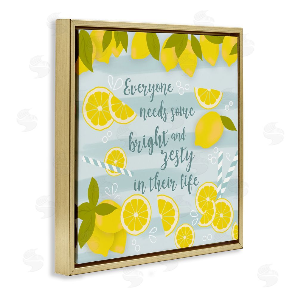 Sundance Graphics Everyone Needs Bright & Zesty Gold Floating Frame Canvas Wall Art Print