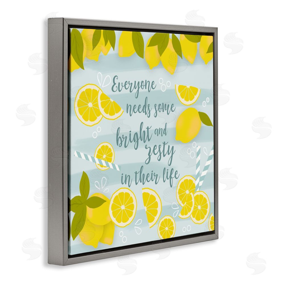 Sundance Graphics Everyone Needs Bright & Zesty Gray Floating Frame Canvas Wall Art Print