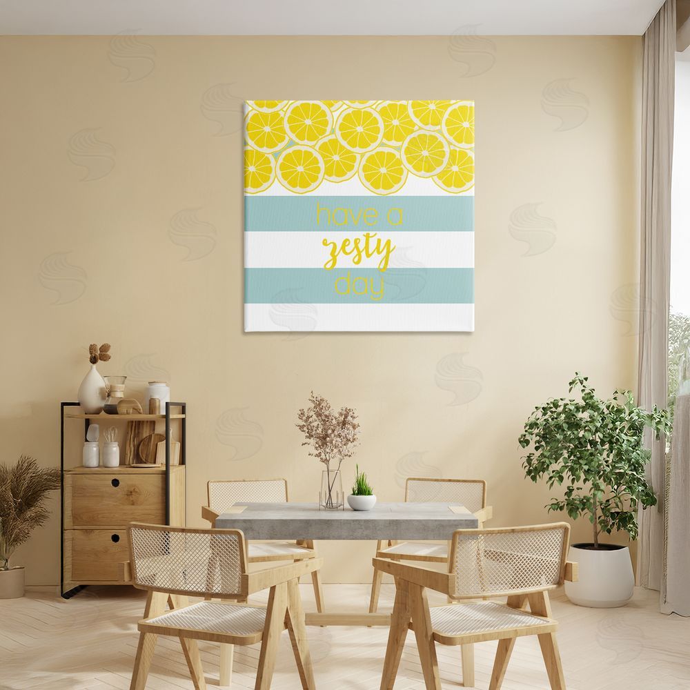 Sundance Graphics Zesty Citrus with Stripes Canvas Wall Art Print in Room