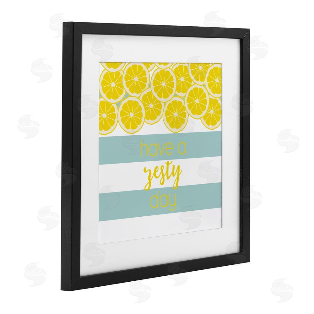 Sundance Graphics Zesty Citrus with Stripes Black Framed Print Under Glass Wall Art