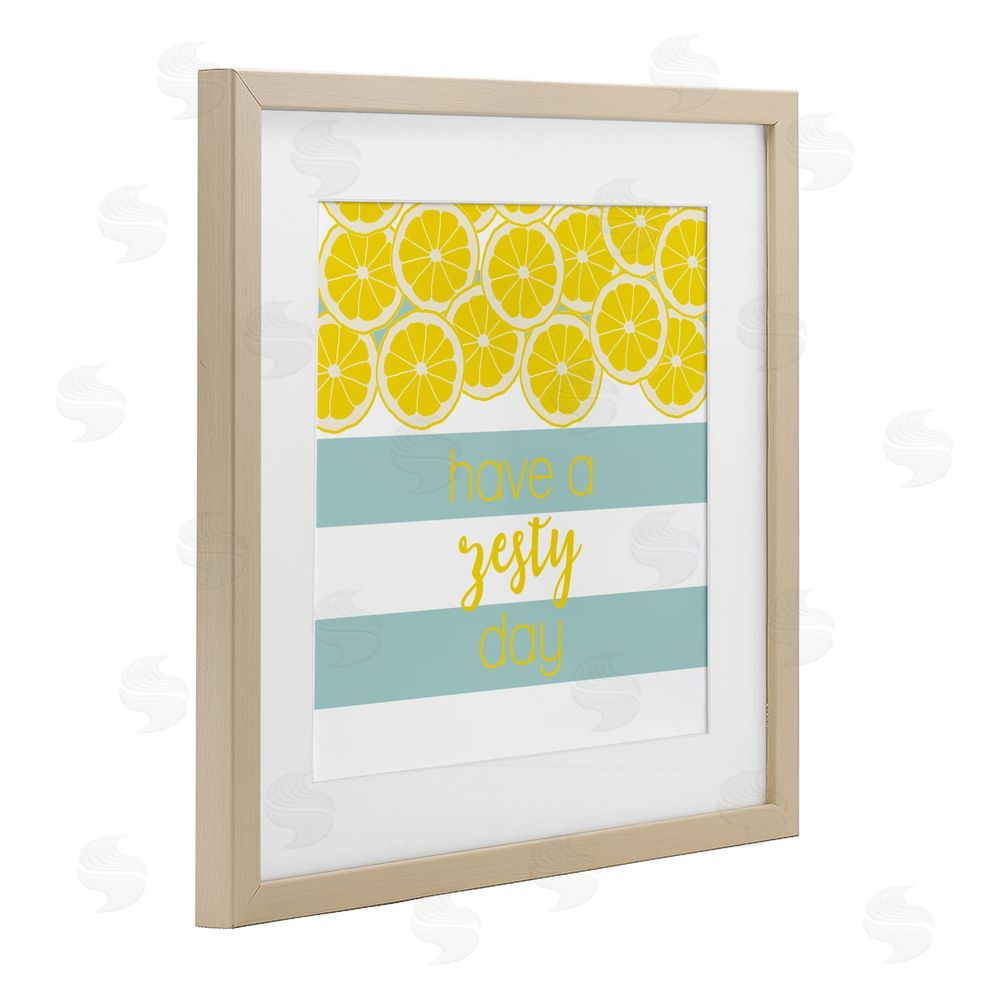 Sundance Graphics Zesty Citrus with Stripes Birch Framed Print Under Glass Wall Art