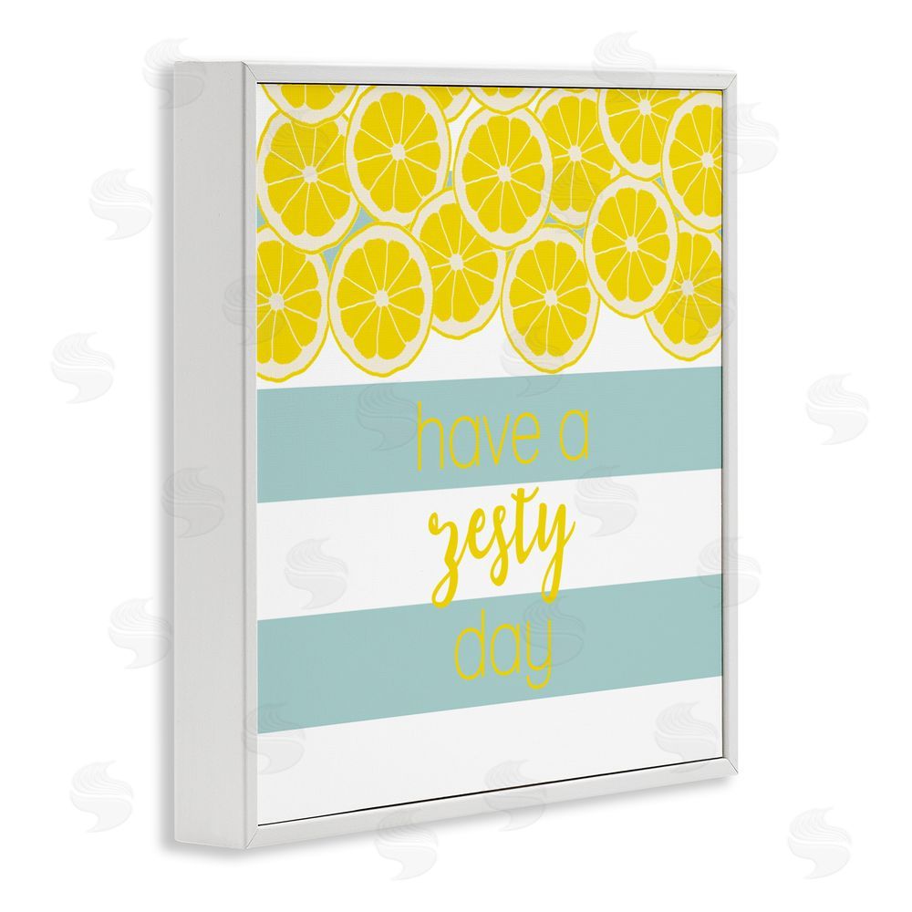 Sundance Graphics Zesty Citrus with Stripes White Framed Giclee Wall Art Print