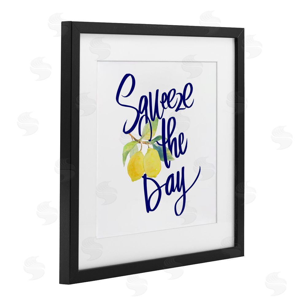 Sundance Graphics Cursive Squeeze The Day Black Framed Print Under Glass Wall Art