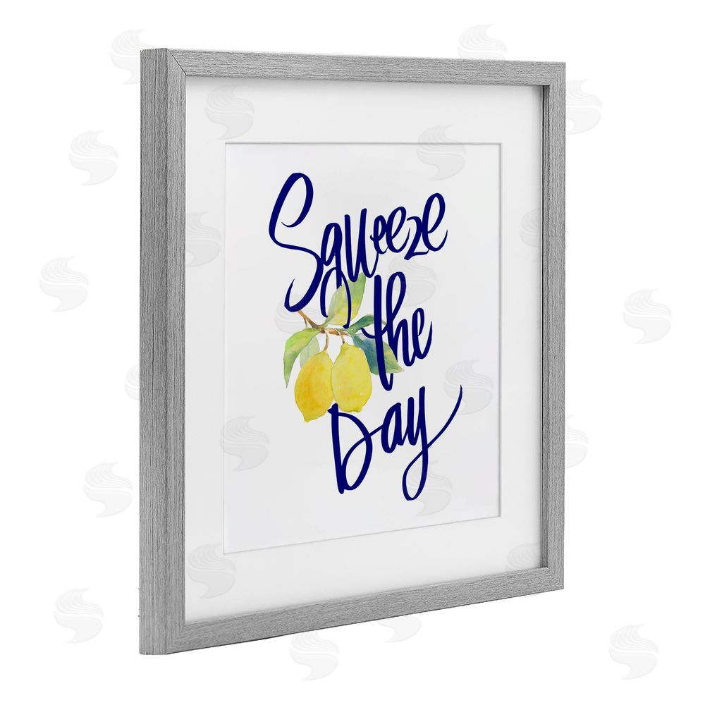 Sundance Graphics Cursive Squeeze The Day Gray Framed Print Under Glass Wall Art