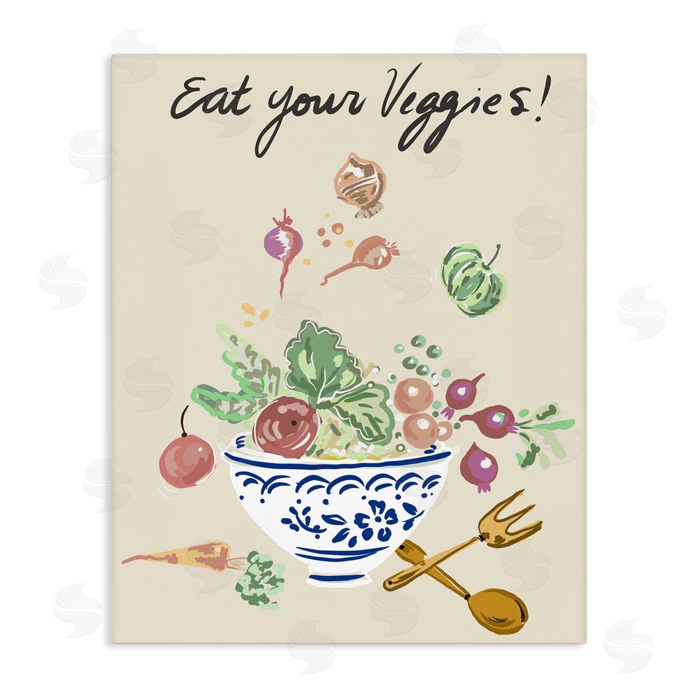 Sundance Graphics Eat Your Veggies Bowl Canvas Wall Art Print