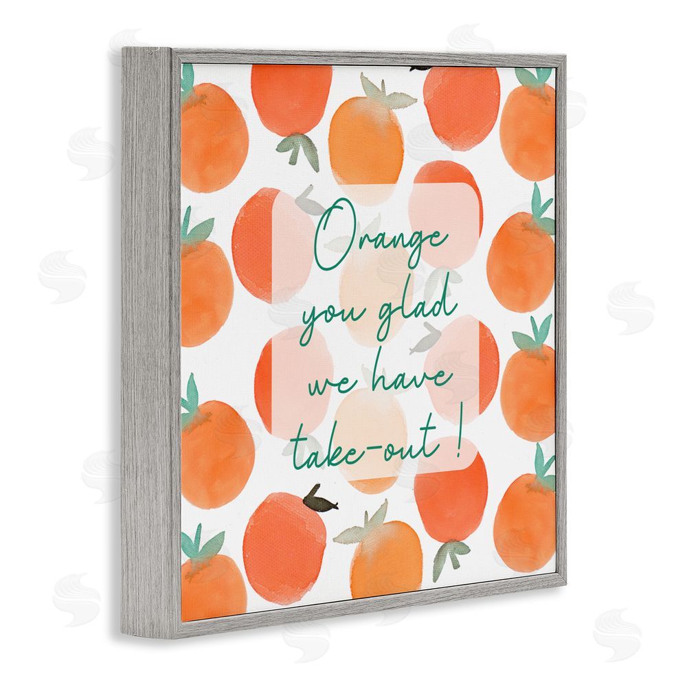 Sundance Graphics Orange You Glad Gray Framed Giclee Wall Art Print