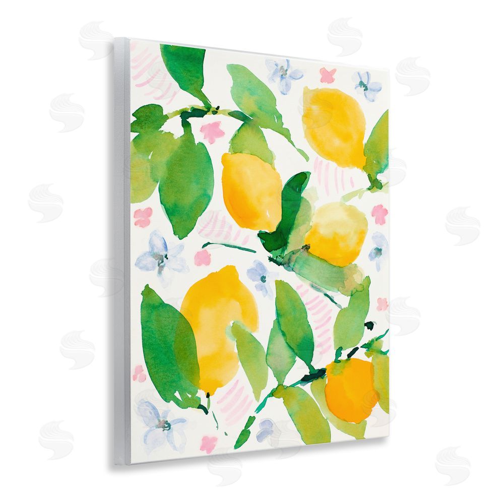 Sundance Graphics Garden Lemons with Pastel Florals Wall Plaque Printed Art