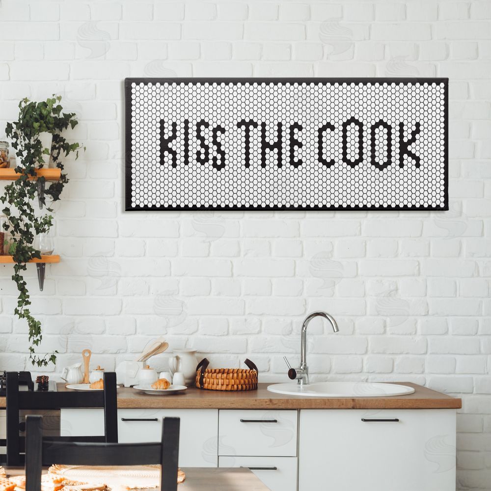 Sundance Graphics Retro Kiss The Cook Canvas Wall Art Print in Room