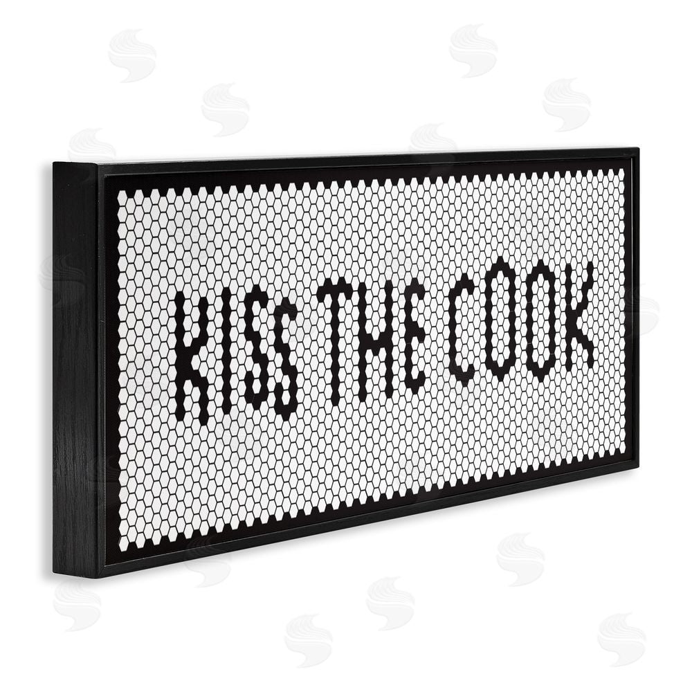 Sundance Graphics Retro Kiss The Cook Black Framed Giclee Wall Art Print