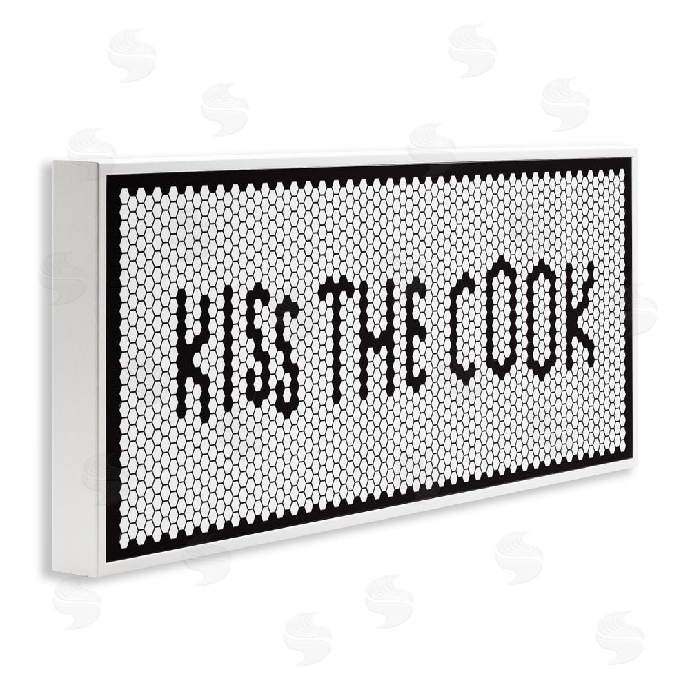 Sundance Graphics Retro Kiss The Cook White Framed Giclee Wall Art Print