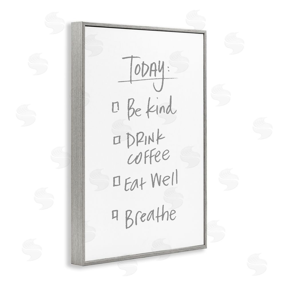 Sundance Graphics Simple Today's Checklist Gray Framed Giclee Wall Art Print