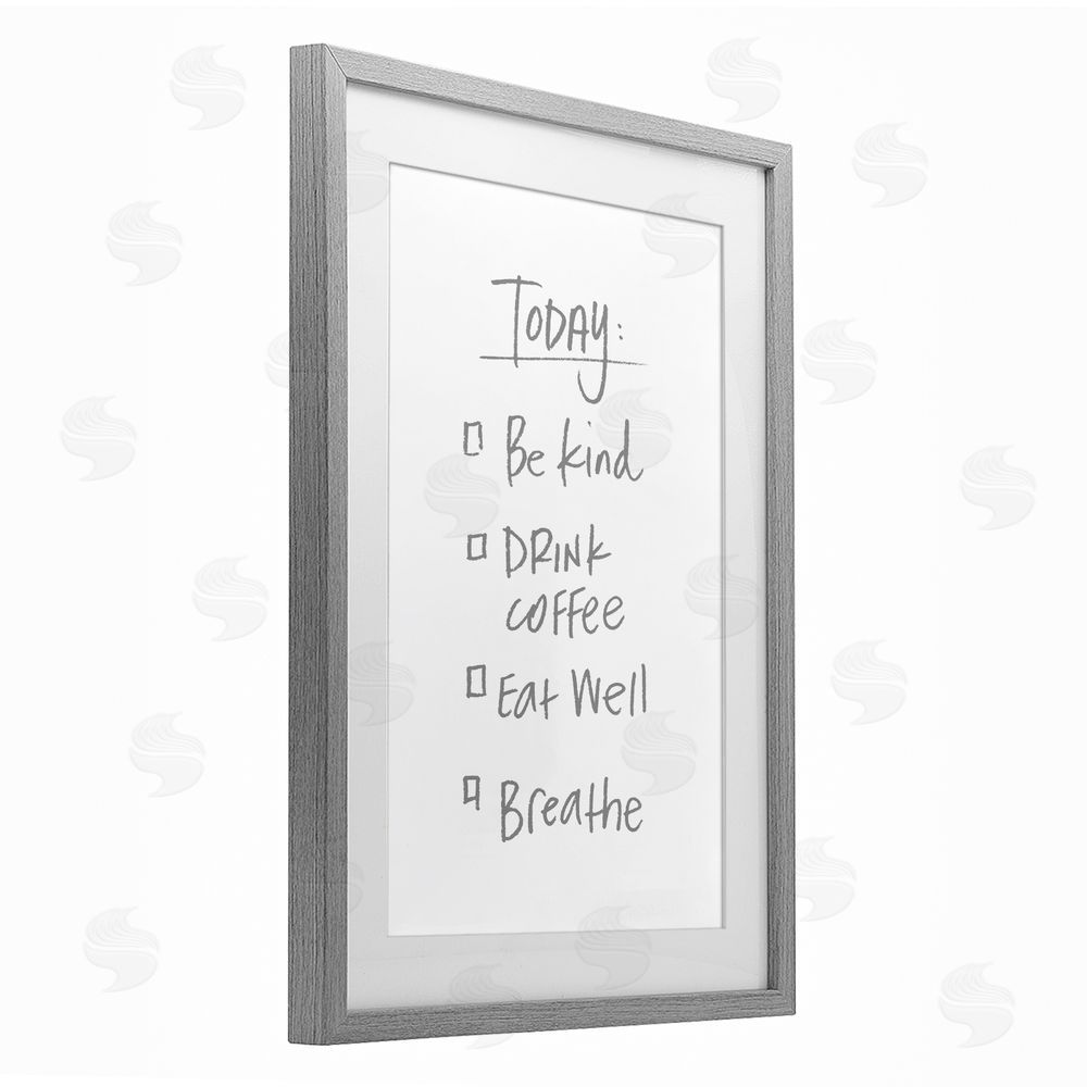 Sundance Graphics Simple Today's Checklist Gray Framed Print Under Glass Wall Art