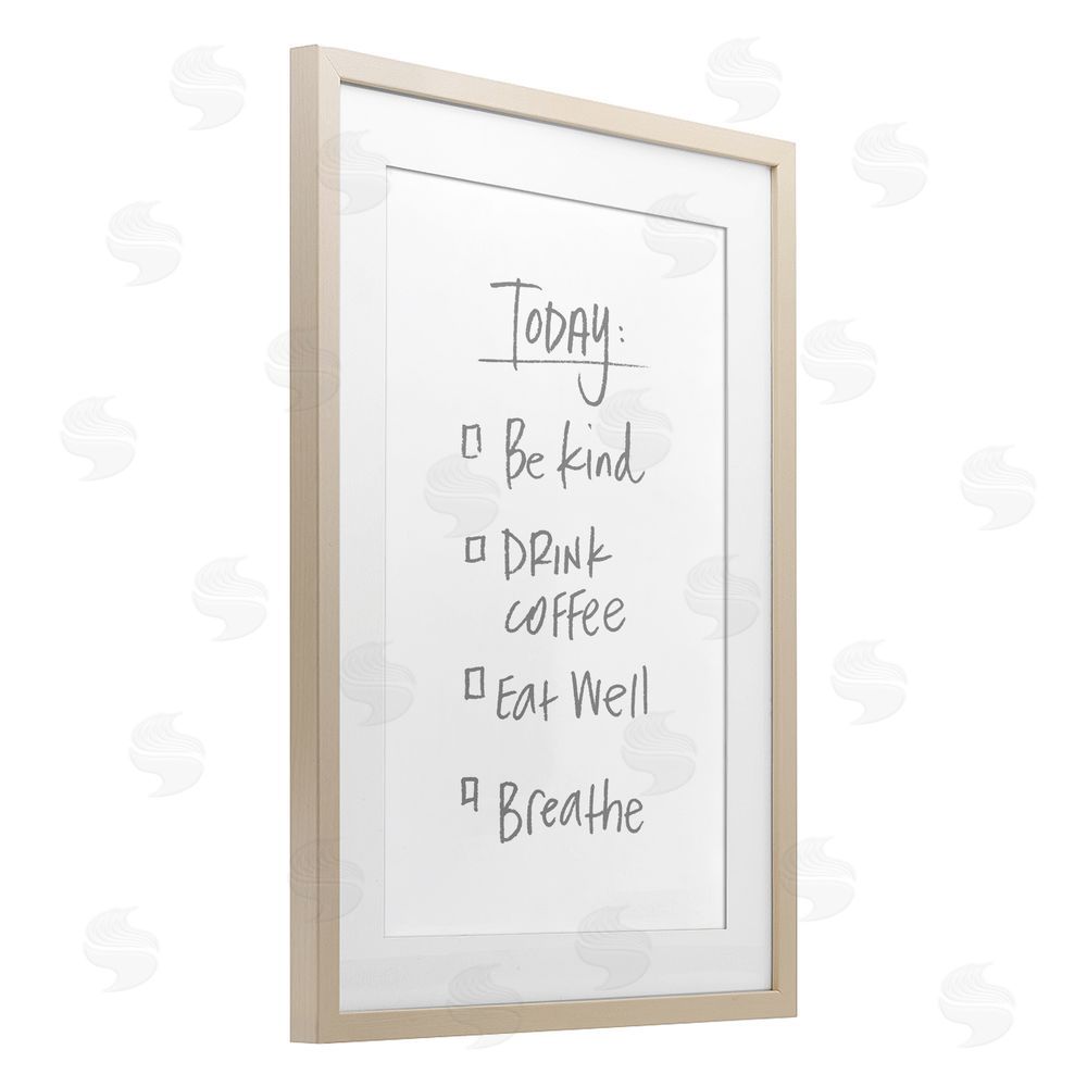 Sundance Graphics Simple Today's Checklist Birch Framed Print Under Glass Wall Art