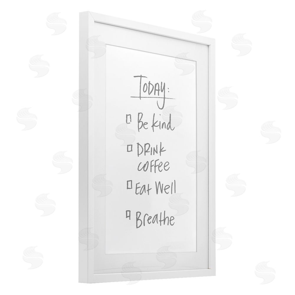 Sundance Graphics Simple Today's Checklist White Framed Print Under Glass Wall Art