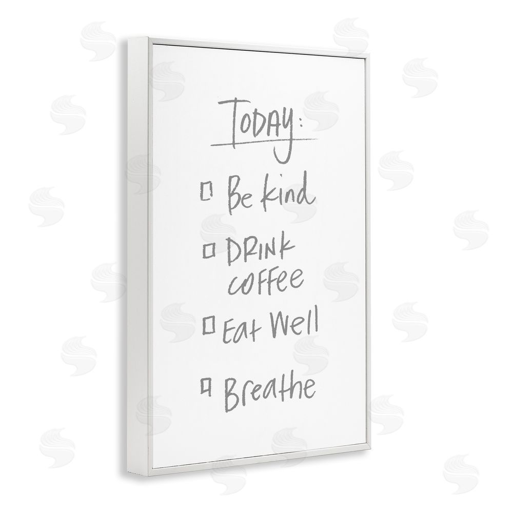 Sundance Graphics Simple Today's Checklist White Framed Giclee Wall Art Print